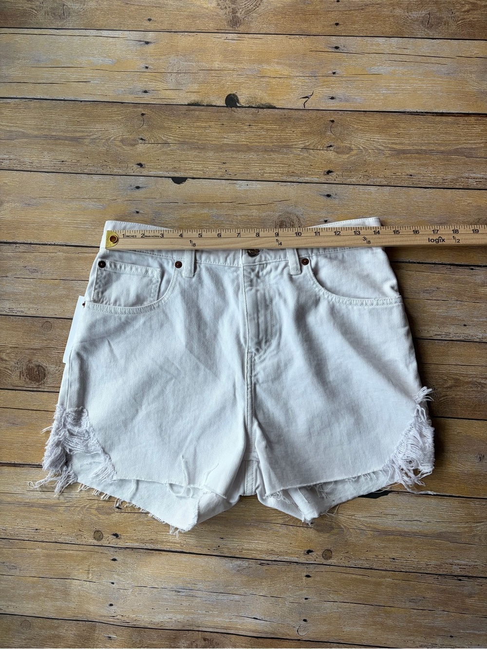 NWT IRO Distressed High Rise Denim Shorts-size 28 - Picture 3 of 8